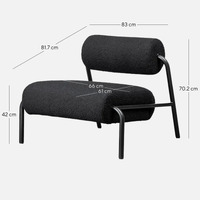 Elba Lounge Chair - Black Boucle