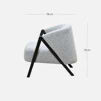 Charlie Fabric Armchair - Light Grey Fleck
