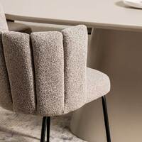 Set of 2 Ella Boucle Dining Chairs, Beige