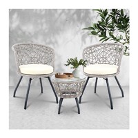 Burton 3 Piece Outdoor Patio Chair and Table (Wheat)