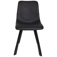 Trac Faux Leather Dining Chair, Black Set of 2