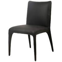 Claudia Faux Leather Dining Chairs, Black Set of 2