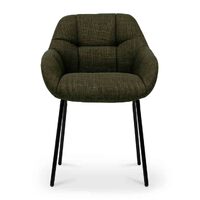 Set of 2 - Adele Fabric Dining Chair - Pine Green