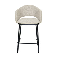 Set of 2 Jesse Black Bar Stool - Clay Grey