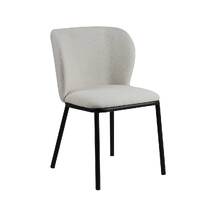 Set of 2 Flossie Boucle Dining Chairs, White