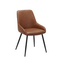 Set of 2 Dane Faux Leather Dining Chair, Cognac