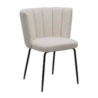 Set of 2 Ella Boucle Dining Chairs, Beige