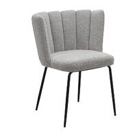 Set of 2 Ella Boucle Dining Chairs, Latte