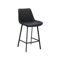 Set of 2 Delphi Faux Leather Barstools, Black