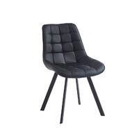 Set of 4 Orion Faux Leather Dining Chairs, Black