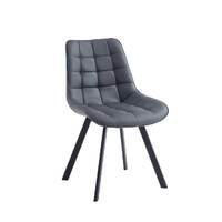 Set of 2 Orion Faux Leather Dining Chairs, Dark Grey