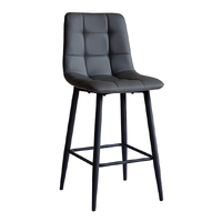 Set of 2 Garry Faux Leather Barstools, Grey