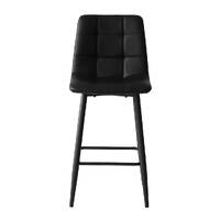 Set of 2 Garry Faux Leather Barstools, Black