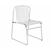 Set of 2 Pesco Curved Outdoor Dining Chairs, White