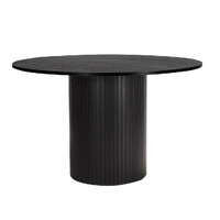 Nola 1.2m Round Wooden Dining Table - Black