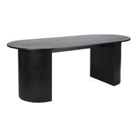 Nola 2m Wooden Dining Table - Black