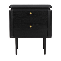 Nola Wooden Bedside Table - Black