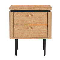 Nola Wooden Bedside Table - Natural