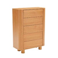 Kenston 5 Drawers Chest Tallboy, Natural