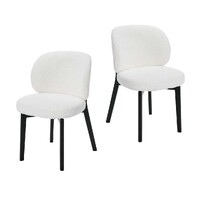 Set of 2 Dorson Boucle Dining Chair, Black