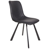 Trac Faux Leather Dining Chair, Black Set of 2