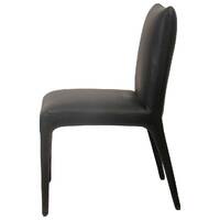 Claudia Faux Leather Dining Chairs, Black Set of 2