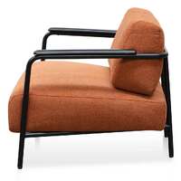 Jaspa Fabric Armchair - Burnt Orange - Black Legs