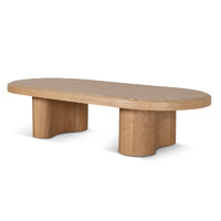 Jerrin Wooden Oval Coffee Table, Natural