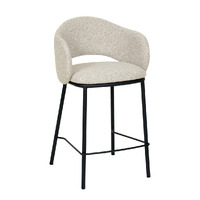 Set of 2 Jesse Black Bar Stool - Clay Grey