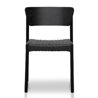 Set of 2 Cassian Rope Seat Dining Chair - Black