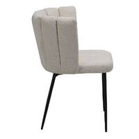 Set of 2 Ella Boucle Dining Chairs, Beige