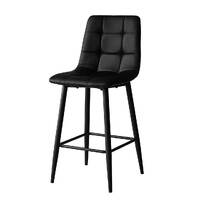 Set of 2 Garry Faux Leather Barstools, Black