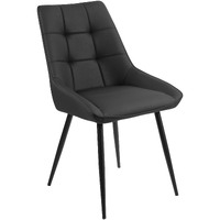 Ruwan Faux Leather Dining Chairs, Black Set of 2