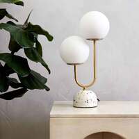 Tivoli Table Lamp White & Gold