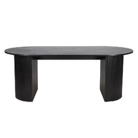 Nola 2m Wooden Dining Table - Black