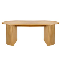 Nola 2m Wooden Dining Table - Natural