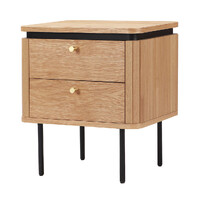 Nola Wooden Bedside Table - Natural