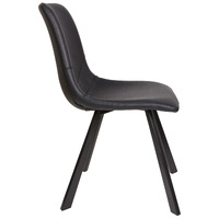 Trac Faux Leather Dining Chair, Black Set of 2