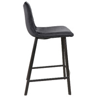 Jed Velvet Barstools, Black Set of 2