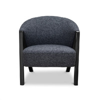 Charlie Fabric Armchair - Dark Grey Fleck - Black Oak