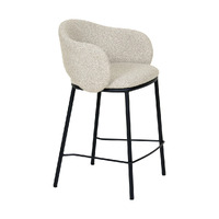 Set of 2 Jesse Black Bar Stool - Clay Grey