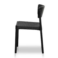 Set of 2 Cassian Rope Seat Dining Chair - Black