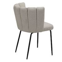 Set of 2 Ella Boucle Dining Chairs, Beige