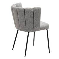 Set of 2 Ella Boucle Dining Chairs, Latte