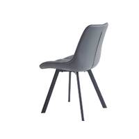 Set of 2 Orion Faux Leather Dining Chairs, Dark Grey