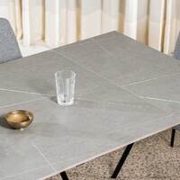 Craig Extendable Dining Table, Bulgarian Grey Ceramic