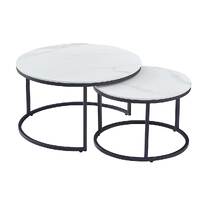 Elle Round Coffee Table Set, Snow White