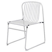 Set of 2 Pesco Curved Outdoor Dining Chairs, White