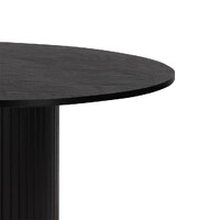 Nola 1.2m Round Wooden Dining Table - Black