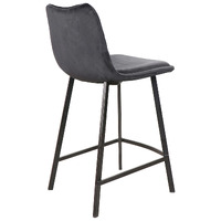 Jed Velvet Barstools, Black Set of 2